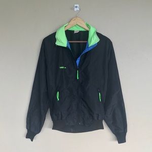 Vintage neon windbreaker track jacket